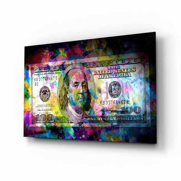 100 Dollars Glass Wall Art | Bed Sava