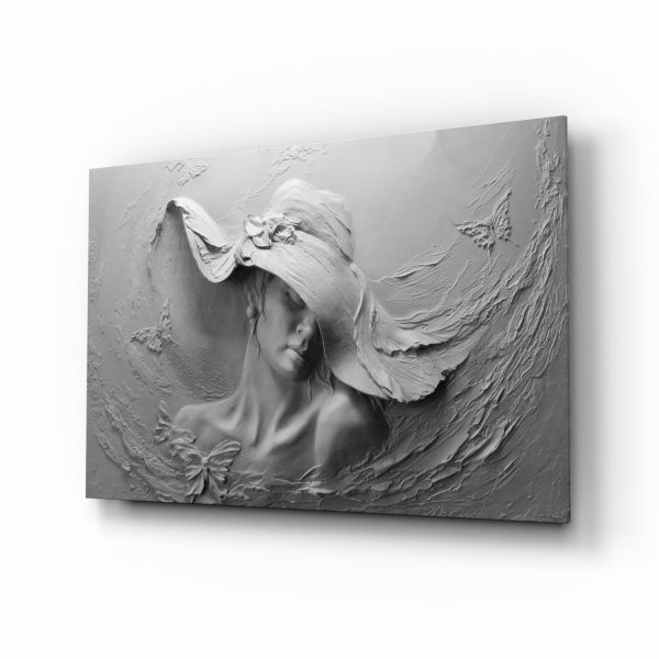 Relief Woman Glass Wall Art | Bed Sava