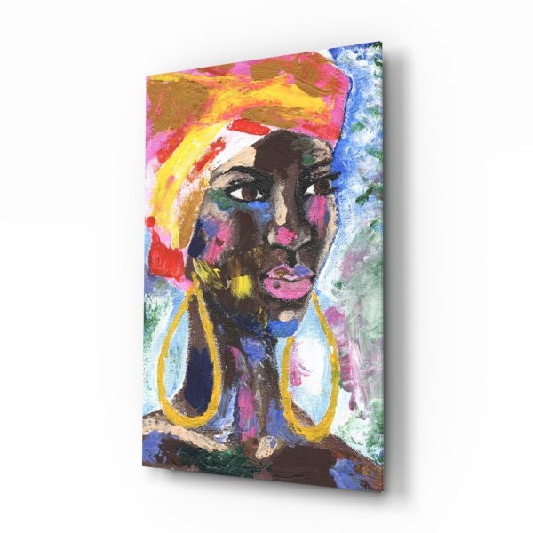 Woman with Earrings Glass Wall Art | Bed Sava