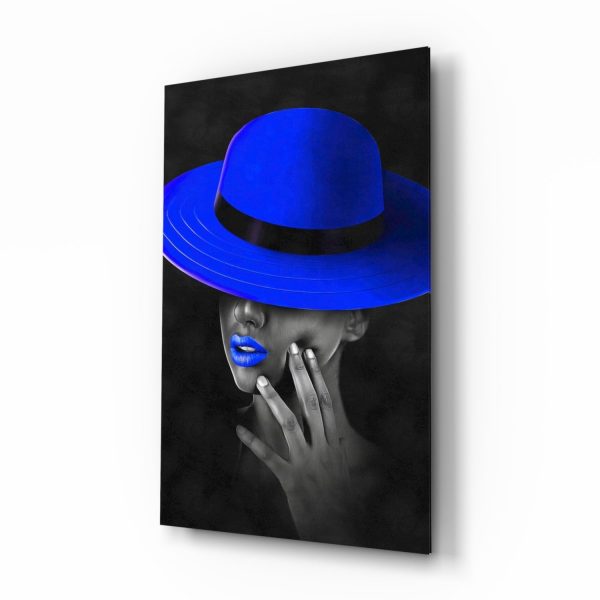 Blue Hat Glass Wall Art | Bed Sava