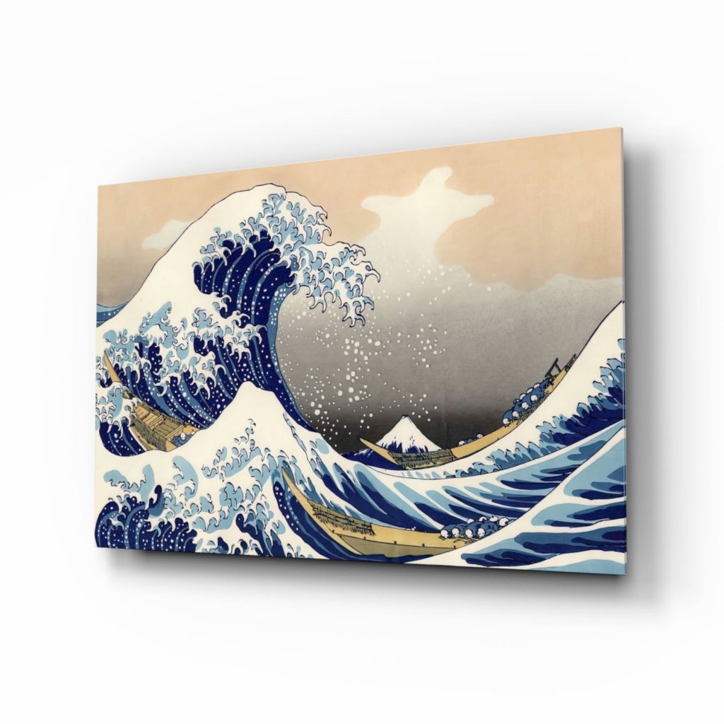 Kanagawa Oki Nami Ura Great Wave Glass Wall Art | Bed Sava