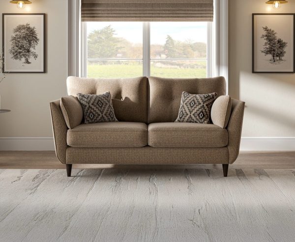 Capri Brown Fabric 2 Seater Sofa | Bed Sava