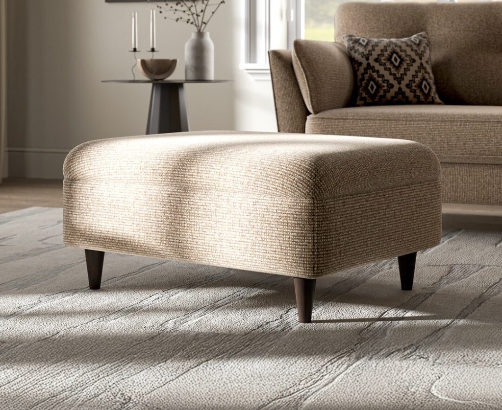 Capri Brown Fabric Footstool