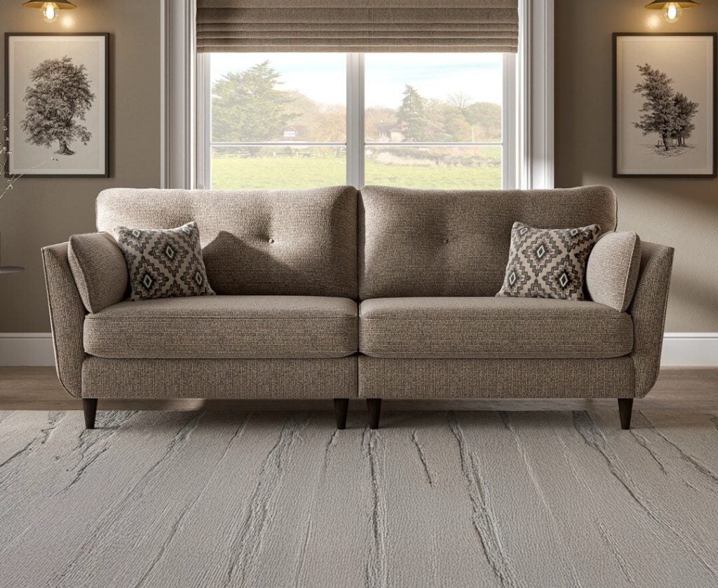 Capri Dove Grey Fabric 4 Seater Sofa