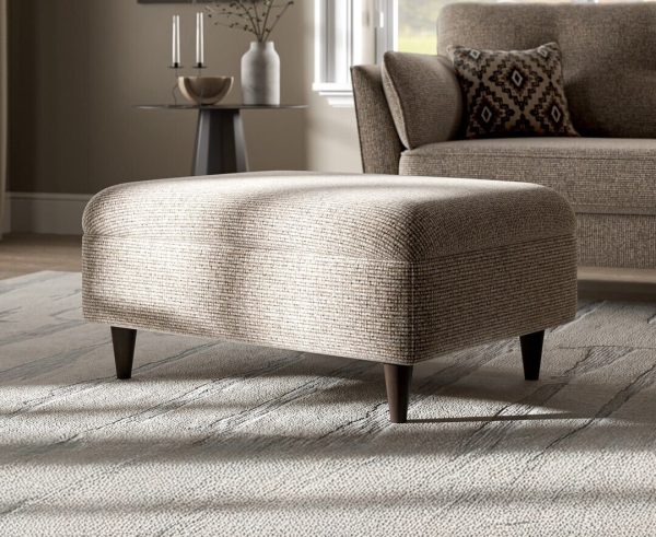 Capri Dove Grey Fabric Footstool | Bed Sava