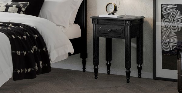 Casterton Bedside Table  Black | Bed Sava