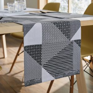 Catherine Lansfield Larsson Geo Cotton Dining Table Runner | Bed Sava