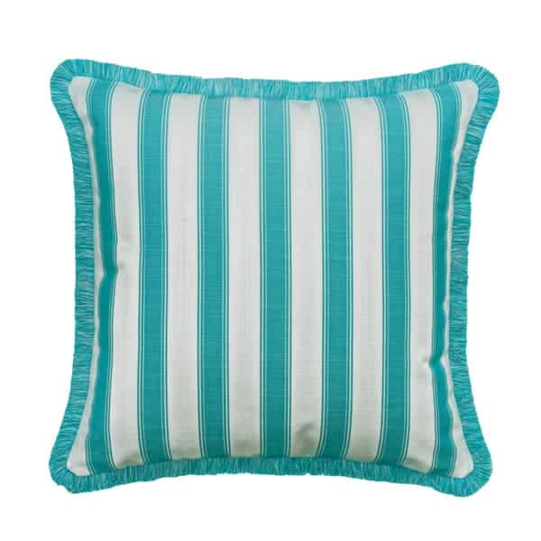 Tote Turquoise, Hollowfibre, Cushion, 55cm x 55cm - Andrew Martin Sophie Paterson Stripe