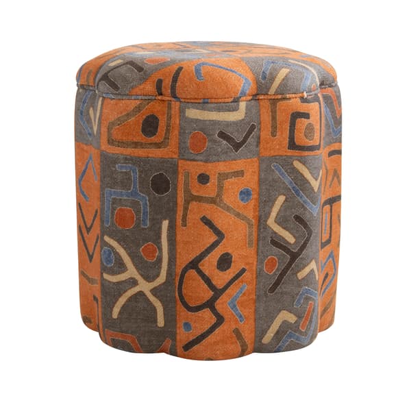 Daisy Ottoman Ashanti Chocolate, Chair, Orange - Andrew Martin Linen