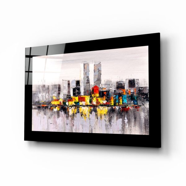 City Silhouette Glass Wall Art | Bed Sava