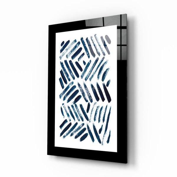 Blue Lines Glass Wall Art | Bed Sava