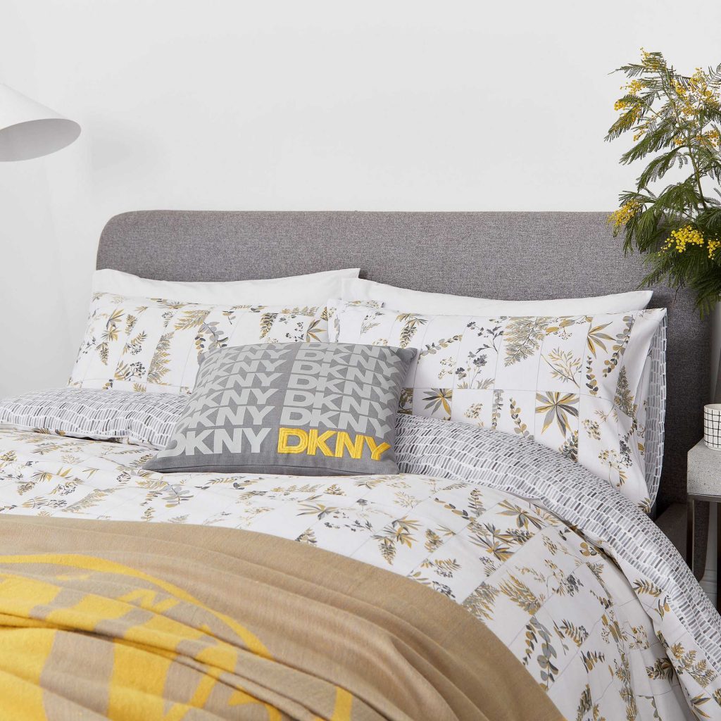 DKNY Wildflower Patchwork Single Duvet Cover Set, Grey