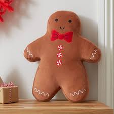 Catherine Lansfield Christmas Gingerbread 3D Shaped Cushion Brown | Bed Sava