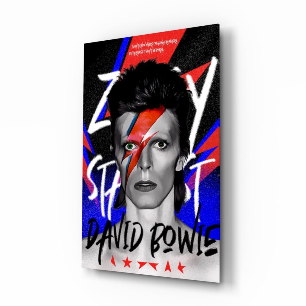 David Bowie Glass Wall Art || Designers Collection | Bed Sava
