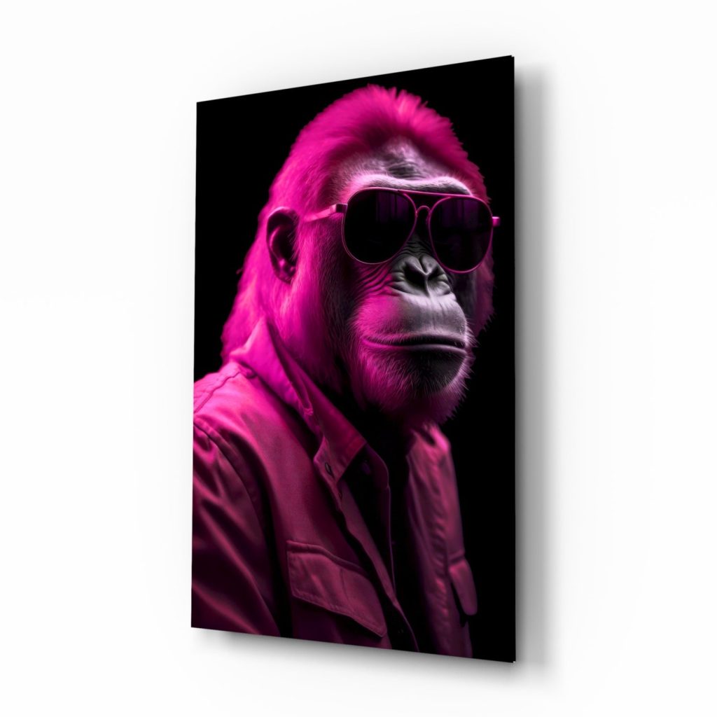 Ape the Cool Glass Wall Art || Designer Collection
