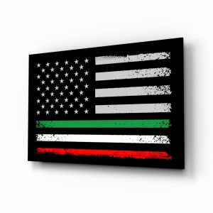 USA Italia Flag Glass Wall Art || Designer Collection | Bed Sava