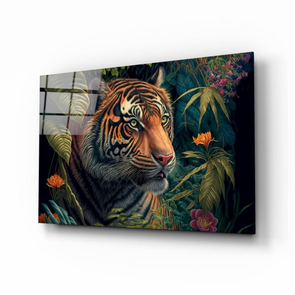 Trap Behind Flowers Glass Wall Art || Designers Collection | Bed Sava