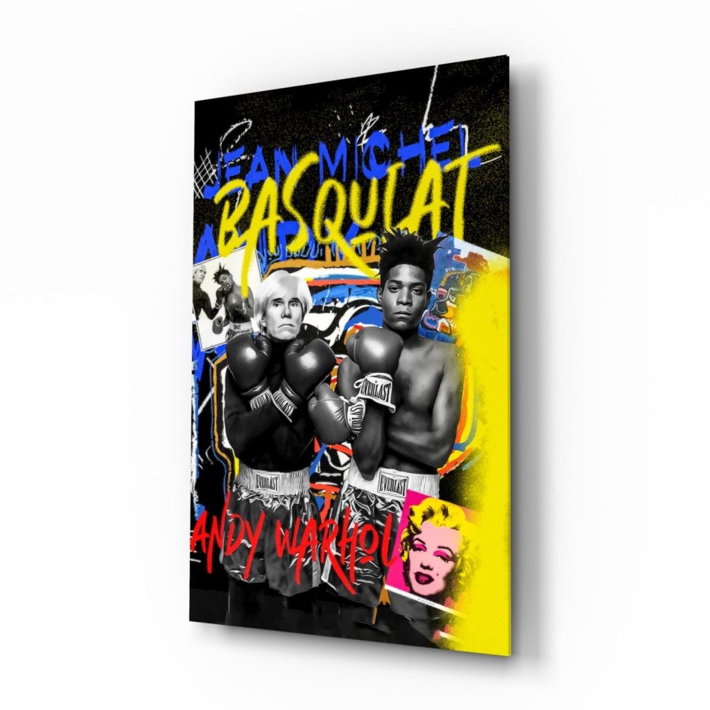 Andy Warhol vs Jean-Michel Basquiat Glass Wall Art || Designer Collection