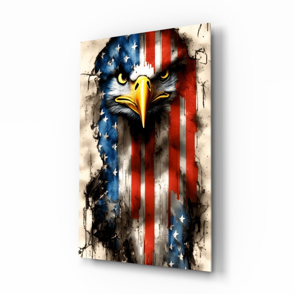 American Eagle Glass Wall Art || Designer Collection | Bed Sava