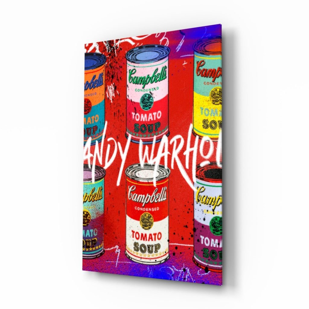 Andy Warhol and Cans Glass Wall Art || Designer Collection