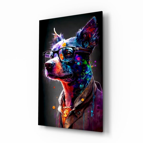 Dog Vogue Glass Wall Art|| Designers Collection | Bed Sava