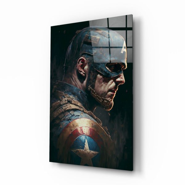 Captain America Glass Wall Art || Designer Collection | Bed Sava