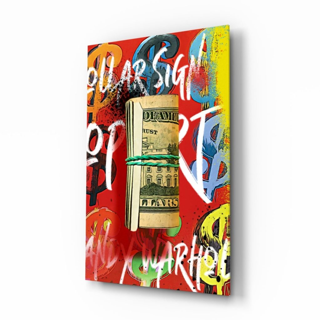 Andy Warhol and Bankroll Glass Wall Art || Designer Collection