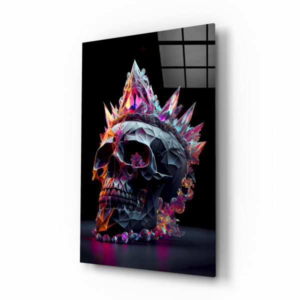 Diamond Skull Glass Wall Art || Designers Collection | Bed Sava