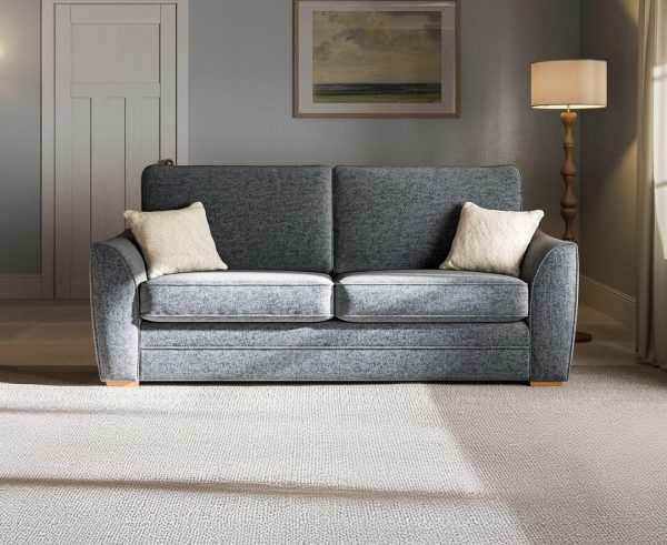 Bella Denim Blue Fabric 3 Seater Sofa | Bed Sava