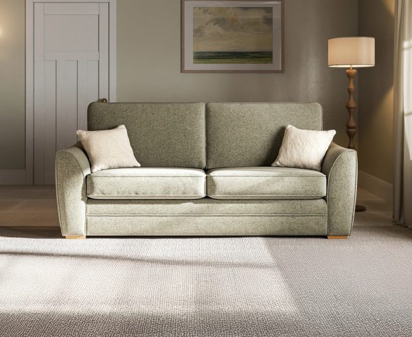 Bella Light Green Fabric 3 Seater Sofa | Bed Sava