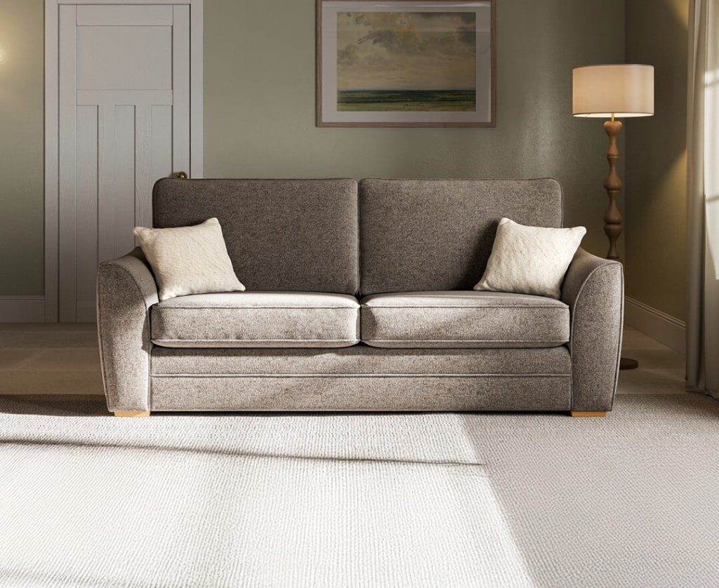 Bella Taupe Fabric 3 Seater Sofa