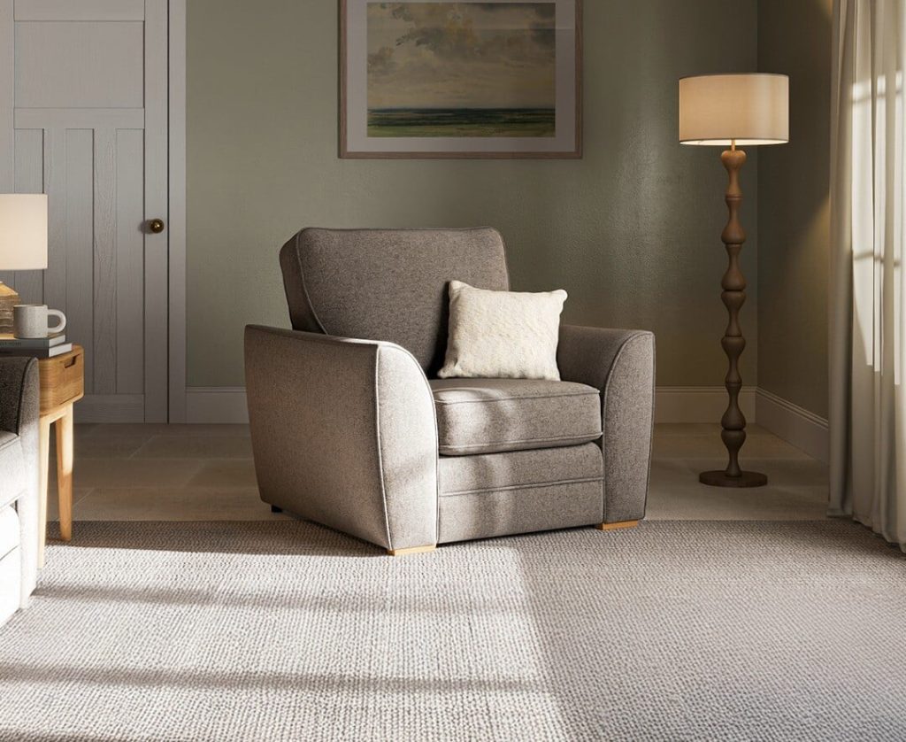 Bella Taupe Fabric Armchair