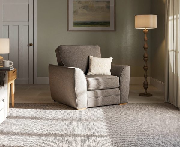 Bella Taupe Fabric Armchair | Bed Sava