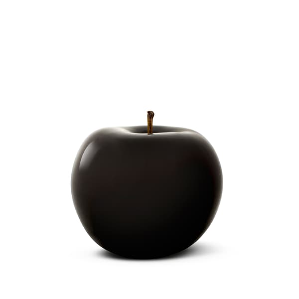 Apple Glazed Black, Fruit Sculpture, 20cm x 15cm - Andrew Martin