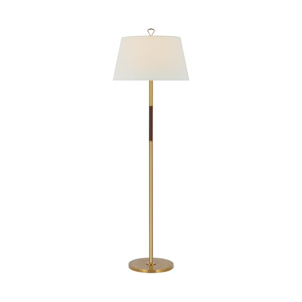 Griffin Floor Lamp Brass & Leather, Light - Andrew Martin
