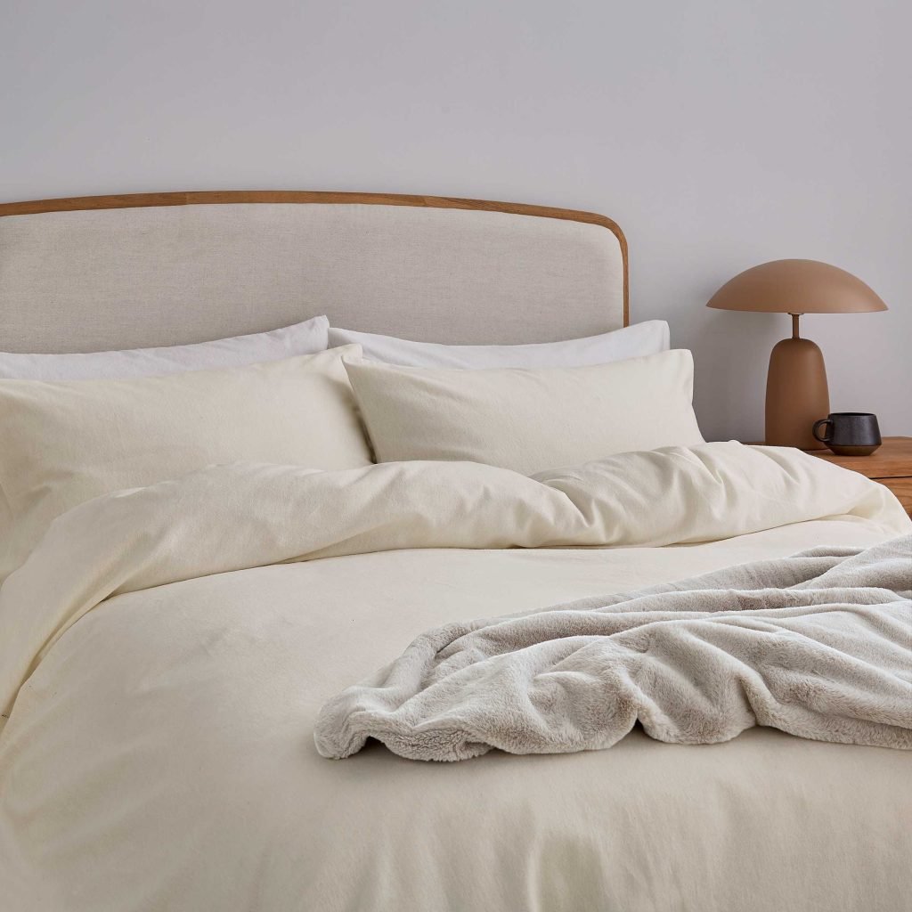 Helena Springfield Brushed Cotton Super Kingsize Duvet Cover SET, Ivory