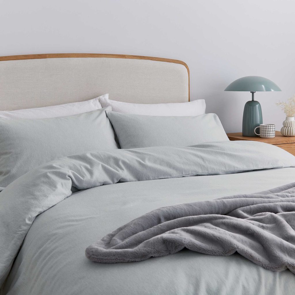 Helena Springfield Brushed Cotton Single Duvet Cover SET, Silver