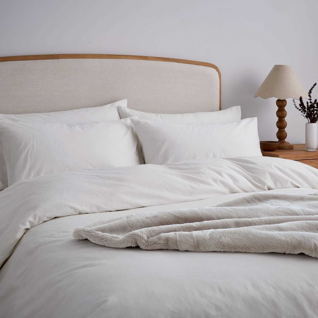 Helena Springfield Brushed Cotton Single Duvet Cover SET, White