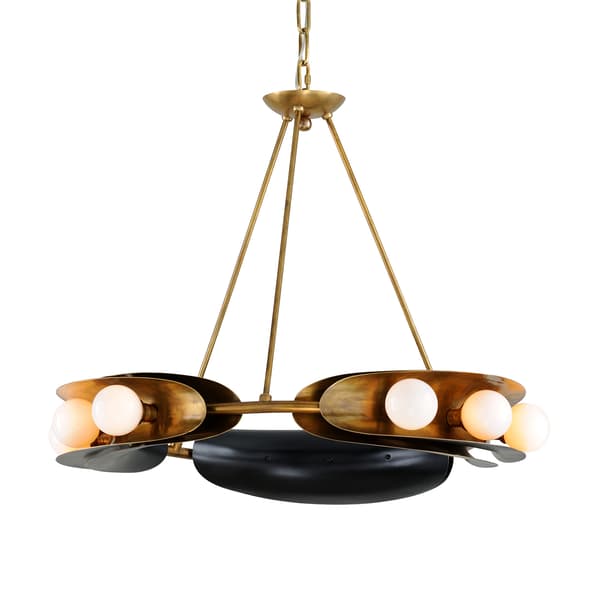 Hopper Chandelier, Black/Gold - Andrew Martin