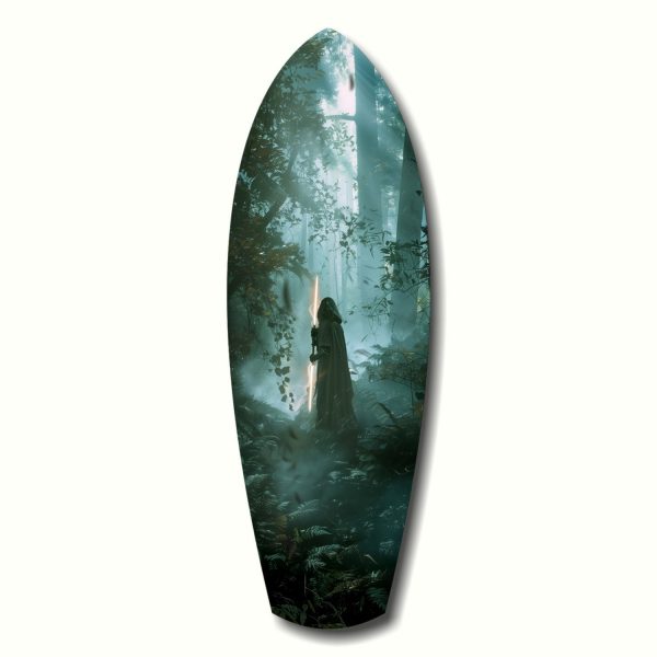 Light Saber in the Woods Glass Wall Art | Bed Sava