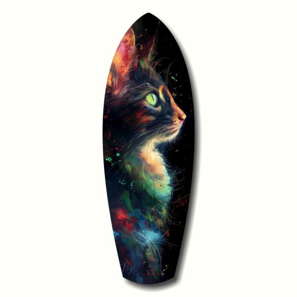 Celestial Cat Glass Wall Art | Bed Sava