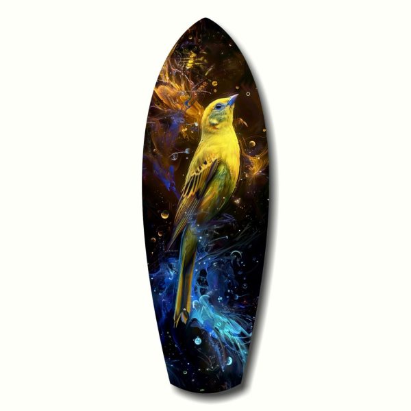 Yellow Bird Glass Wall Art | Bed Sava