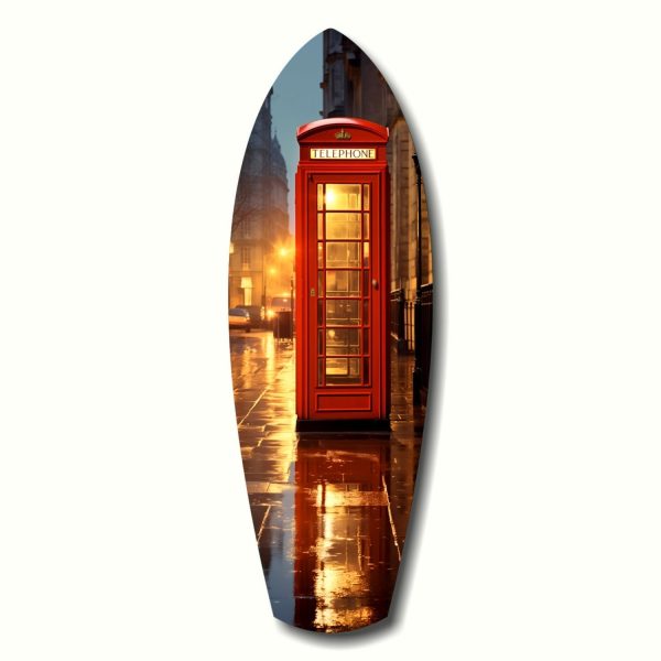 London Phone Booth Glass Wall Art | Bed Sava