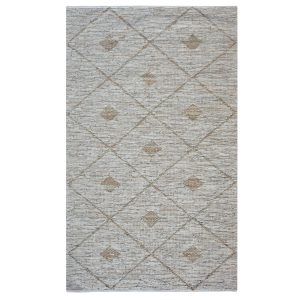 Lazio Hand Woven Beige Leather Rug | Bed Sava