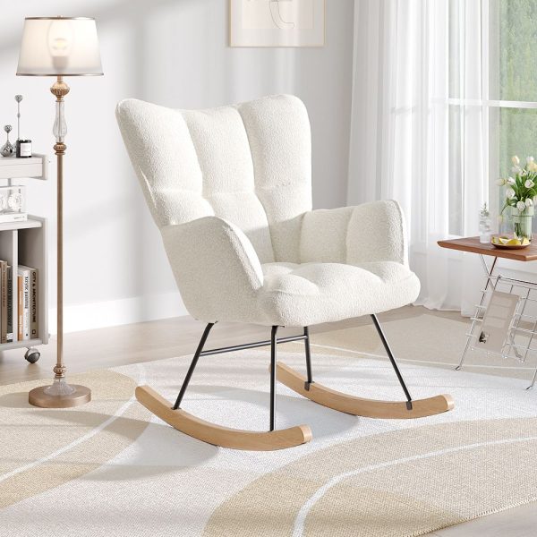 Classic Upholstered Tufted Rocking Chair | Bed Sava