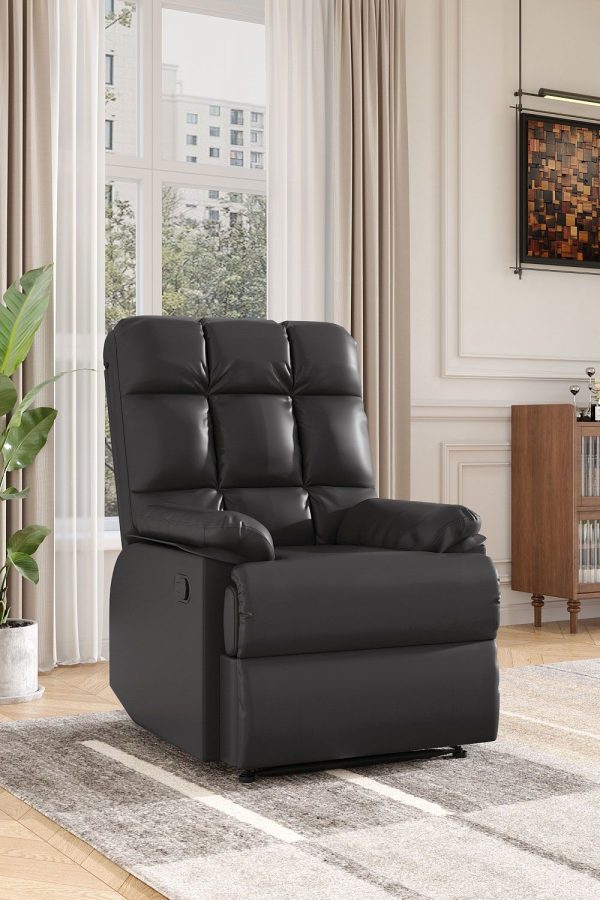 Contemporary Faux Leather Upholstered Reclining Lounge Chair | Bed Sava