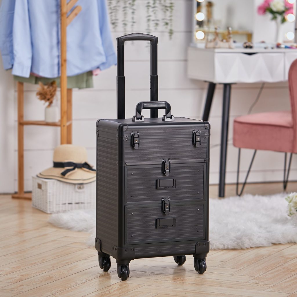 3 in 1 Rolling Cosmetic Cases Makeup Trolley | Bed Sava