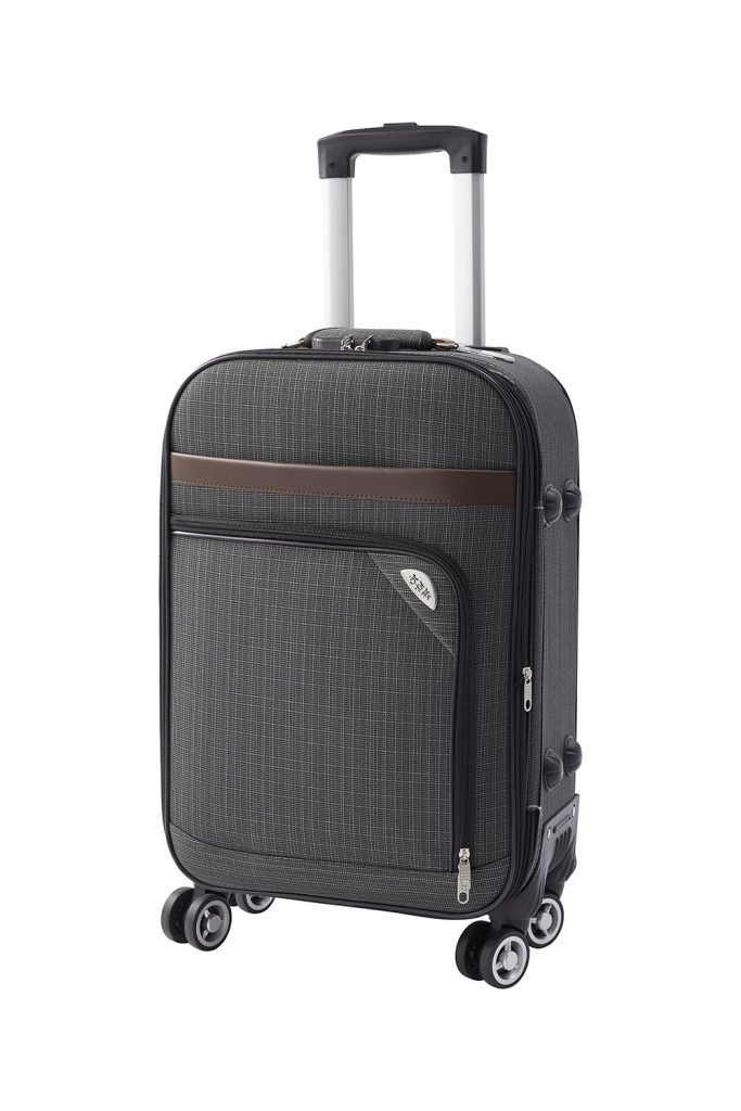 20-inch Grey Softshell Expandable Suitcase with Combination Lock
