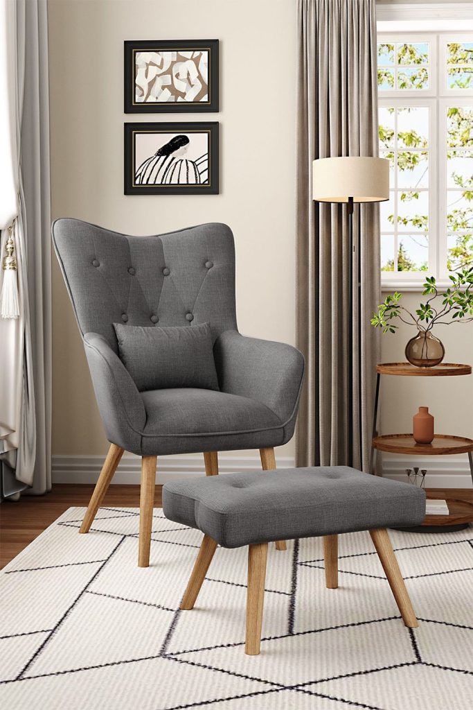 Linen Upholstered Armchair Set