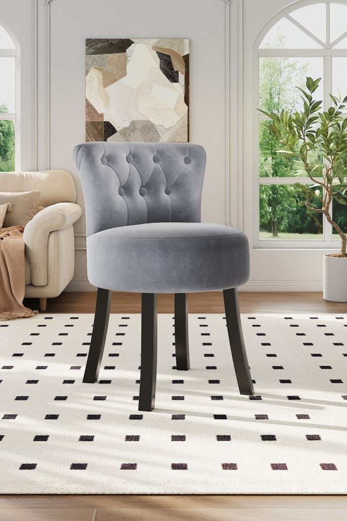 Contemporary Tufted Vanity Stool